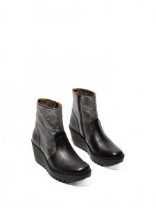 Женские застегивающиеся на молнию ботинки до щиколотки в цвете черный/графит FLY London