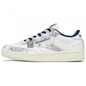 Reebok Кроссовки для скейтбординга CLUB C 85 VINTAGE Abrasion Resistant Low top Unisex бело-синие