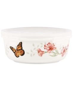 Небольшая сервировочная и складская миска Butterfly Meadow с крышкой Lenox, белый