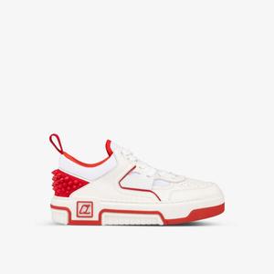 Женские кожаные низкие кроссовки Astroloubi с заклепками Christian Louboutin, белый