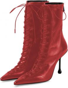 Женские ботильоны FOWT с заостренным носком, шнуровкой, на тонком высоком каблуке, с задней молнией, короткие, модные, для вечеринок и повседневной носки, размер 4-16 US, Red