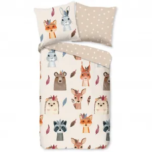 Доброе утро детское постельное белье «Rave», хлопок, 135х200, молния, двусторонняя, детское, животное, простое, песочное Good Morning, цвет Sand