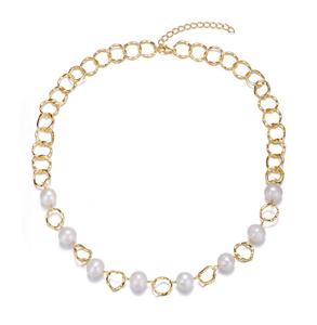 Ожерелье из стерлингового серебра 14 карат с натуральным пресноводным жемчугом и позолотой Genevive, золотой
