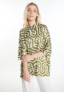 Блуза DreiMaster Button-down blouse, Wollweiss/Oliv/Olive