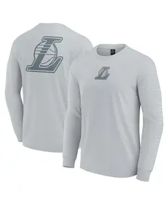 Мужская серая футболка с длинным рукавом Los Angeles Lakers Elements Strive Fanatics