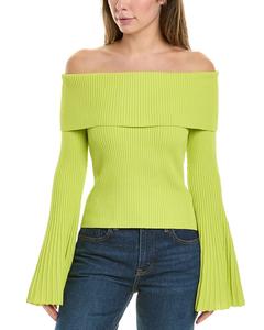 BCBGMAXAZRIA Свитер с открытыми плечами, цвет lime punch
