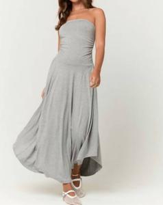 Платье Goddess без бретелей с защипами в сером цвете хизер PROJECT SOCIAL T, серый