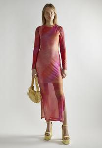 Платье Glamorous Maxi dress, Orange/Pink Tie Dye Mesh/Orange