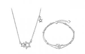 Браслет из халцедона для женщин COPI, Star Sea Set [Necklace + Bracelet]