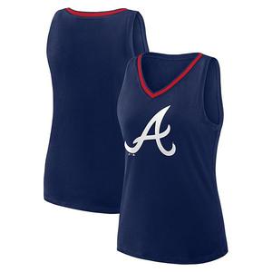 Женская футболка-майка V-neck Atlanta Braves Plus Sized Stellar Win в темно-синем цвете Profile