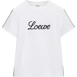 Женская футболка FW25 в обычном стиле Loewe, белый