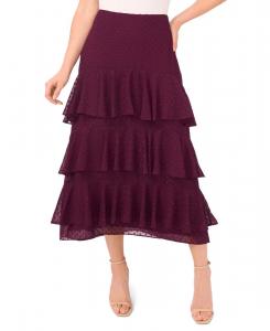 Женская многоярусная юбка миди с оборками и воланами CeCe, Potent Purple