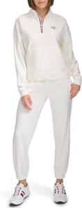 Женская флисовая толстовка Tommy Hilfiger с застежкой-молнией Quarter Zip, Eggshell