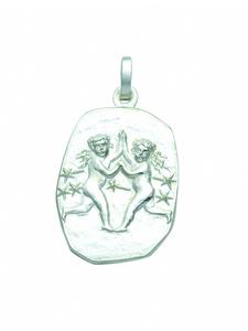 Adeliás Подвеска из серебра 925 пробы с изображением знака зодиака Близнецы для женщин и мужчин