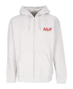 Спортивная толстовка на молнии из меланжевой ткани Huf, белый