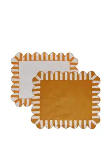 Полосатая салфетка с фестонами Misette, нейтральный