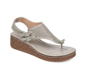 Сандалии на танкетке Journee Collection Mcell, серый