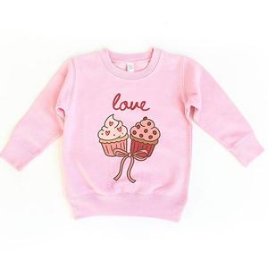 Свитшот Love cursive cupcakes coquette с принтом для малышей The Juniper Shop, Pink