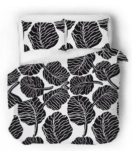 Сатиновое постельное белье Sense Eight GIANT LEAVES, светло-серый - 240 х 220 см