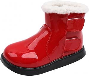 Девочкам зимние теплые ботинки на молнии сбоку, ботильоны с искусственным мехом, водонепроницаемые ботинки, боевые ботинки с закругленным носком, западные ботильоны Generic, #008