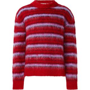 MARNI Свитер мужской красный с круглой горловиной Moderate