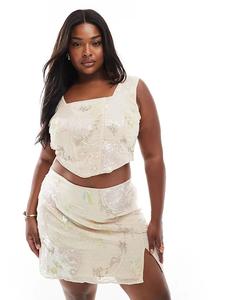 Розовый топ ASOS DESIGN Curve с вышивкой и пайетками