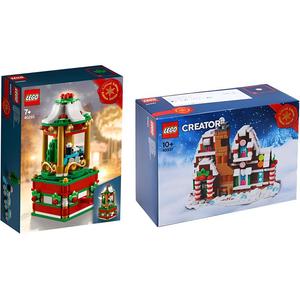 Мини-карусель пластиковые строительные блоки 301 600 деталей набор "Пряничный домик" LEGO