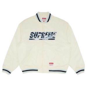 Куртка Supreme x Mitchell & Ness Camo Logo Varsity Jacket, White