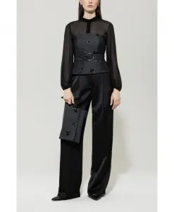 Широкие брюки со складками Luisa Cerano, черный