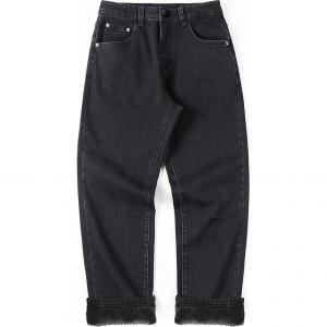 Jeep Джинсы Unisex Black утепленные флисом прямого кроя