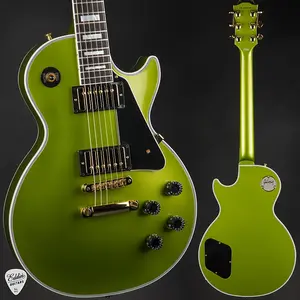 Gibson Custom Shop PSL Les Paul Custom с грифом из эбенового дерева, глянцевый, цвет Гееко Зеленый Металлик