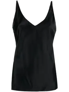 Топ из эластичного шелка с V-образным вырезом Dorothee Schumacher, черный
