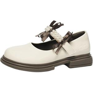 Детские кожаные туфли с противоскользящим износостойким верхом TATA, бежевый