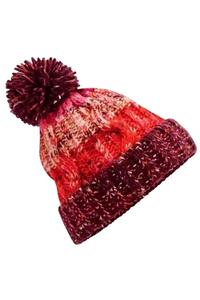 Шапка с помпоном «Штопор» Beechfield, красный