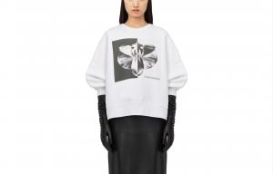 Футболка с принтом "Призрачная орхидея" Alexander McQueen, белая