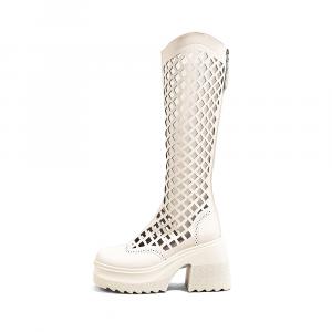 Ботинки Knee high для женщин A poinsettia princess, бежевый