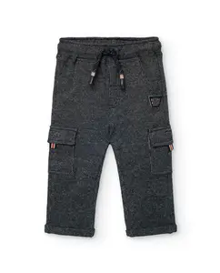 Детские брюки карго с эластичным поясом Boboli, темно-серый