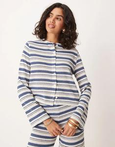 Топ цвета слоновой кости с длинными рукавами и прорезными полосками от ASOS DESIGN