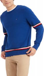 Мужской свитер Tommy Hilfiger Essential Signature Stripe с круглым вырезом, Midnight Blue