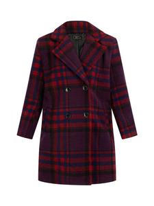 Женское красное клетчатое пальто faina