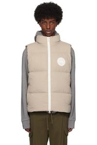 Жилет бежево-белого цвета с этикеткой Lawrence Down Canada Goose