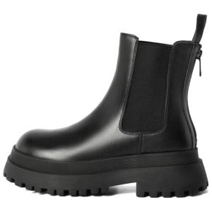 Челси ботинки женские черные BELLE, высота каблука 4 см, высота голенища 13,5 см, подкладка из искусственного меха