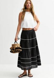 Юбка А-силуэта RIC RAC TIERED MIDI New Look, черный