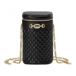 GUCCI Кожаная сумка-цилиндр, клатч, кроссбоди, сумка через плечо women's black