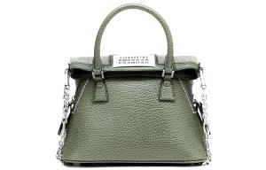 5AC Текстурированная Кожаная Сумка на Цепочке, Куполообразная Сумка, Наплечная Сумка Обычная Женская Травянисто-Зеленая Maison Margiela