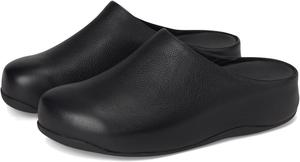 Сабо FitFlop Women's Shuv Tumbled-leather Clogs, All Black