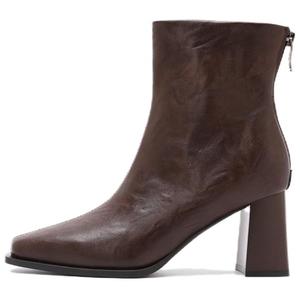 Ботильоны женские однотонные BASTO, Coffee Fleece-Lined