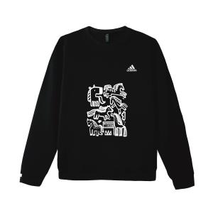 Adidas Свитшот Unisex Black с круглым вырезом, утолщенный, классический