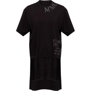 Футболка-платье с логотипом MM6 Maison Margiela, черный
