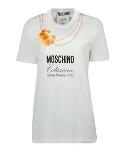 Футболка с надписью «Завтрак» Moschino, белый